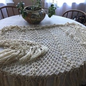 Large knit shawl cream colored - one size L
